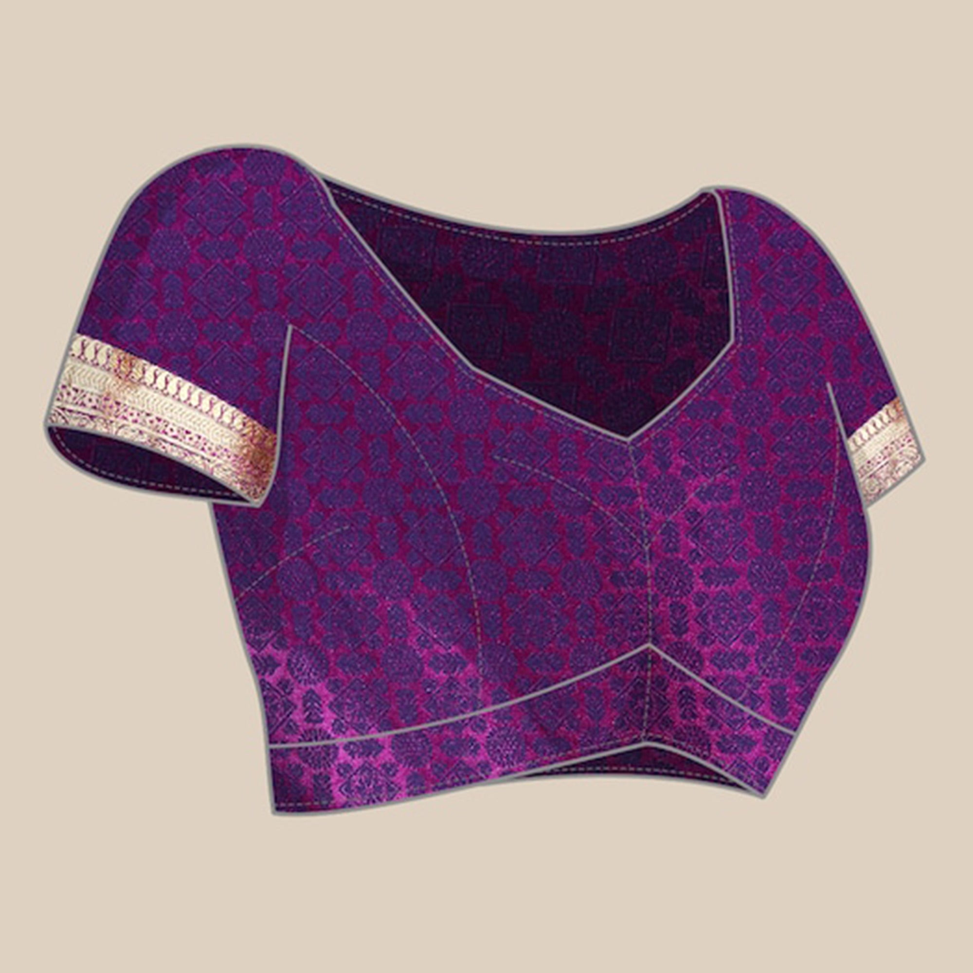 Purple Woven Kanjivaram Silk Saree WithTassels