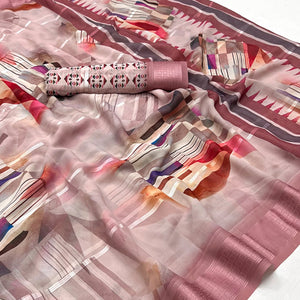 Multicolored Digital Printed Viscose Saree