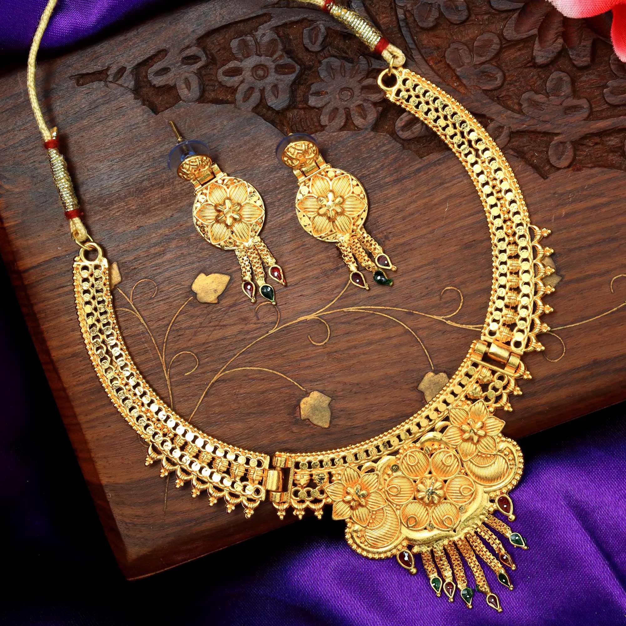 Gold Plated Alloy Necklace Set