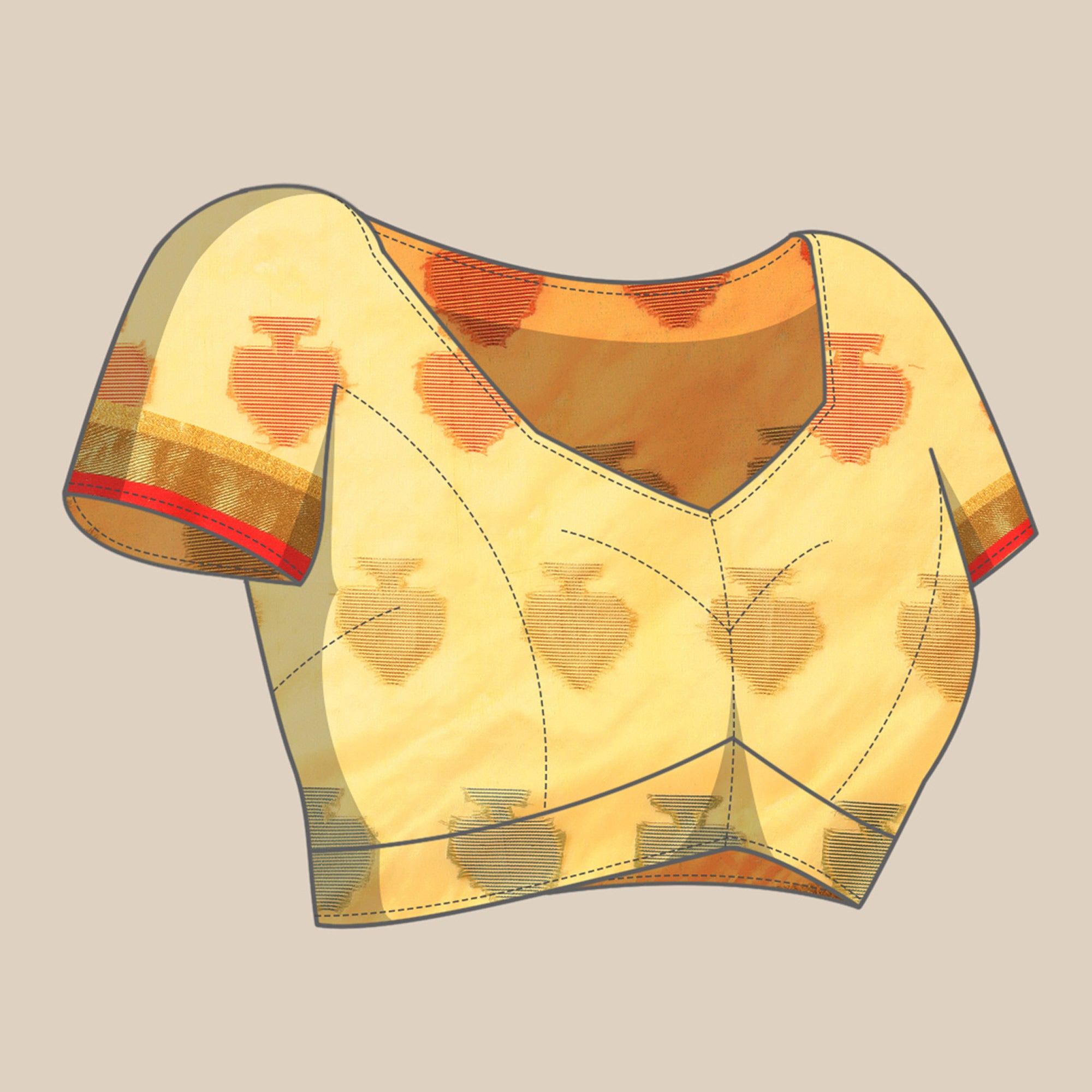 Golden Woven Organza Saree