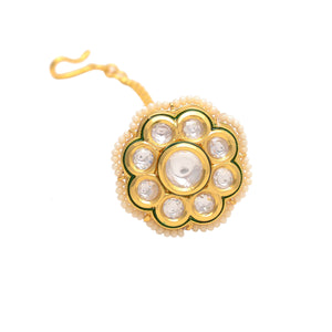 Gold Polish Kundan Maang Tikka