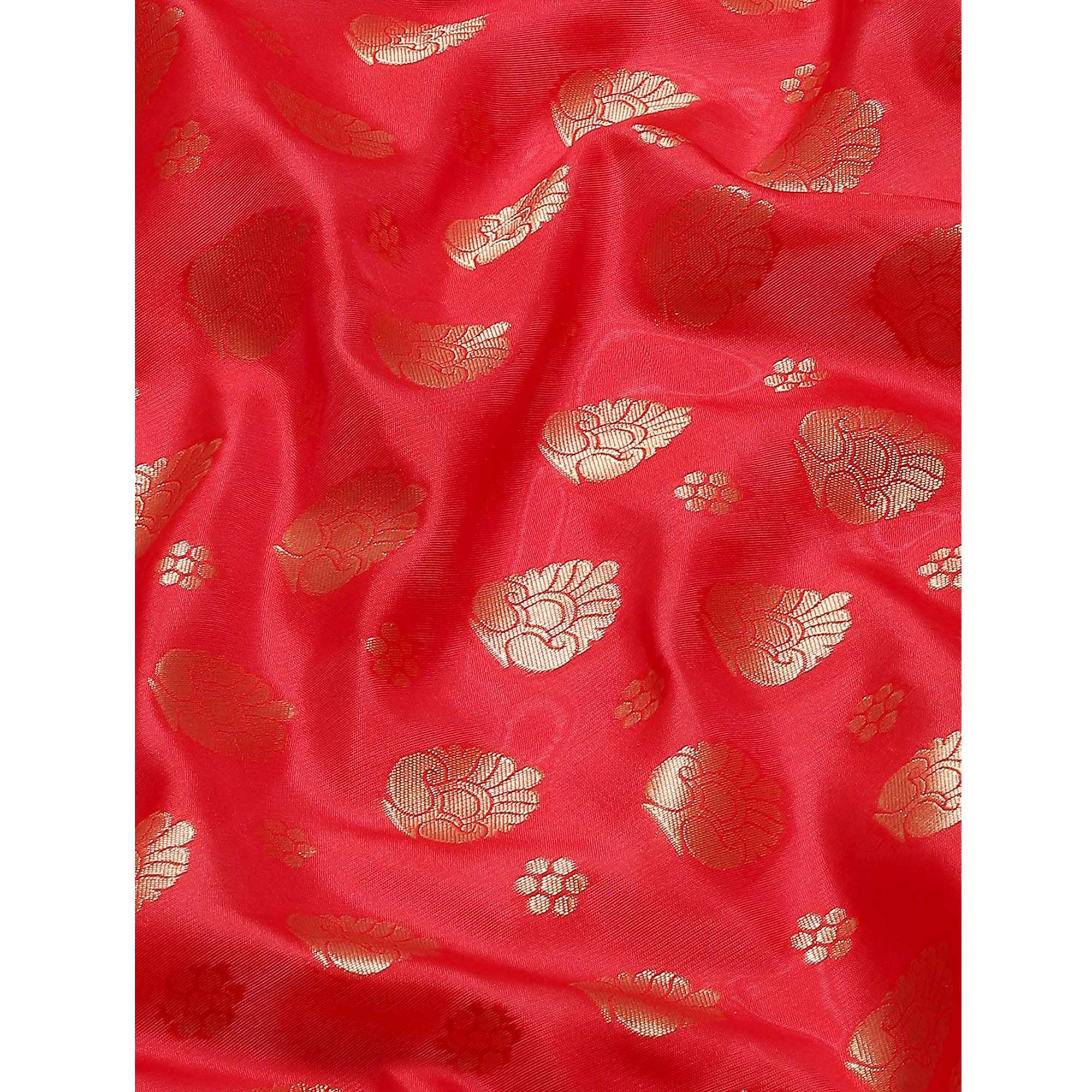 Red Woven Banarasi Silk Saree