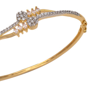 Gold Polish American Diamond Sleek Bracelet