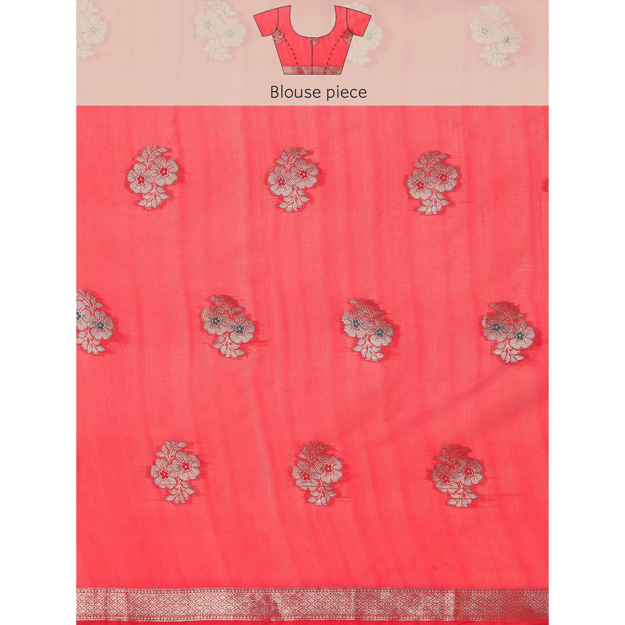 Rani Pink Woven Organza Saree