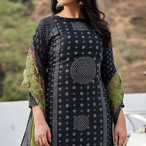 Black Bandhani Printed Pure Cotton Salwar Suit