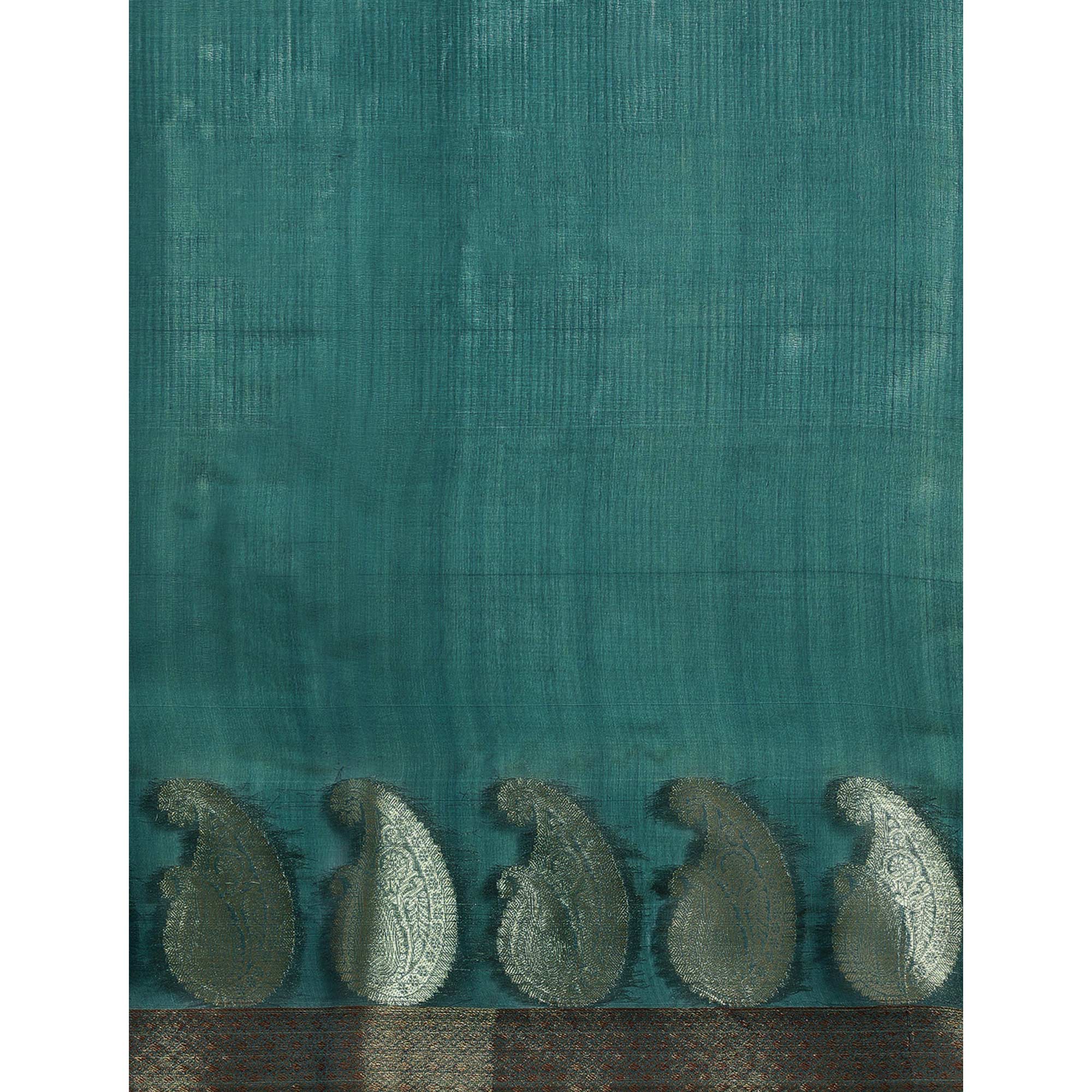 Petrol Blue Woven Organza Saree