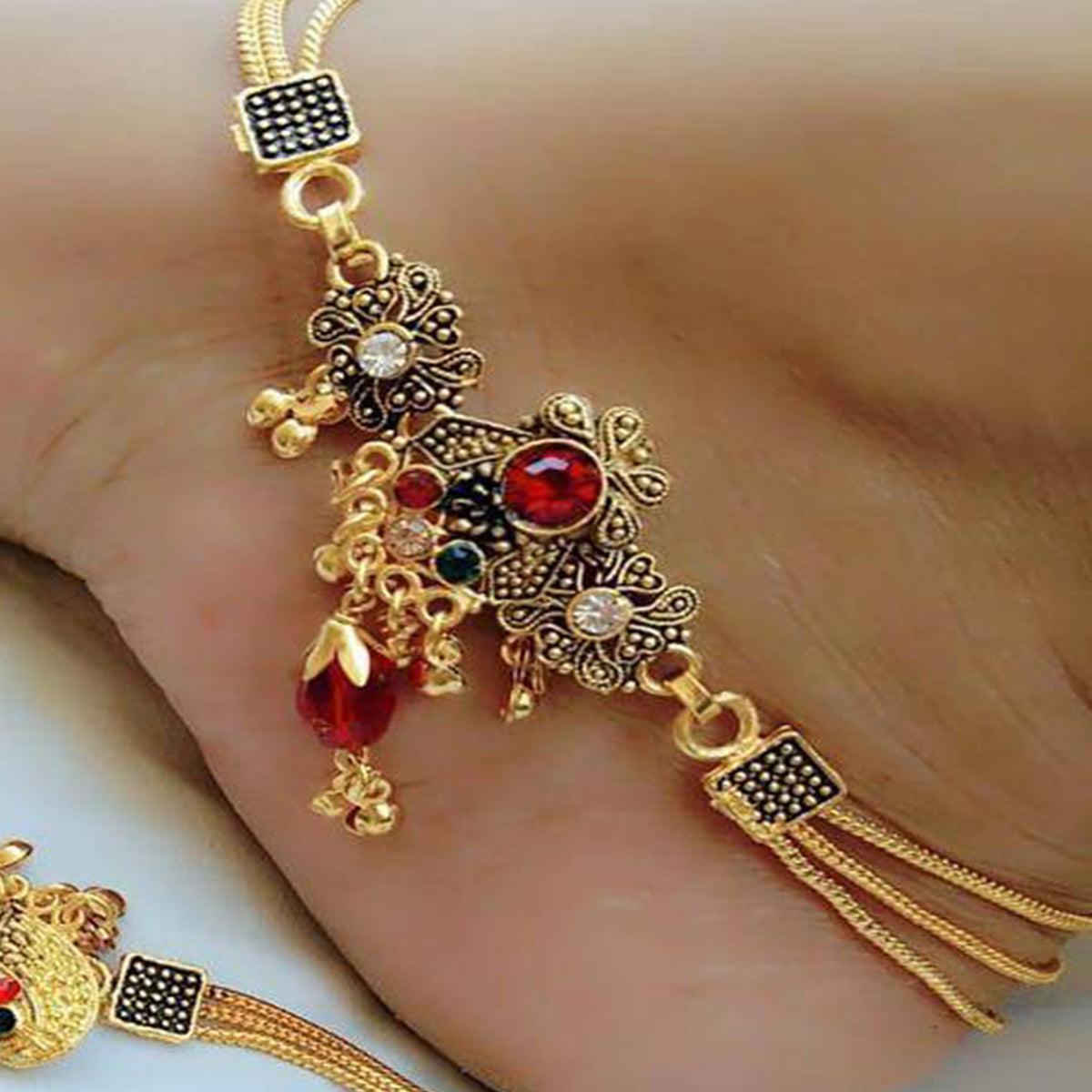 Oxodized Multi Strand Anklets for women