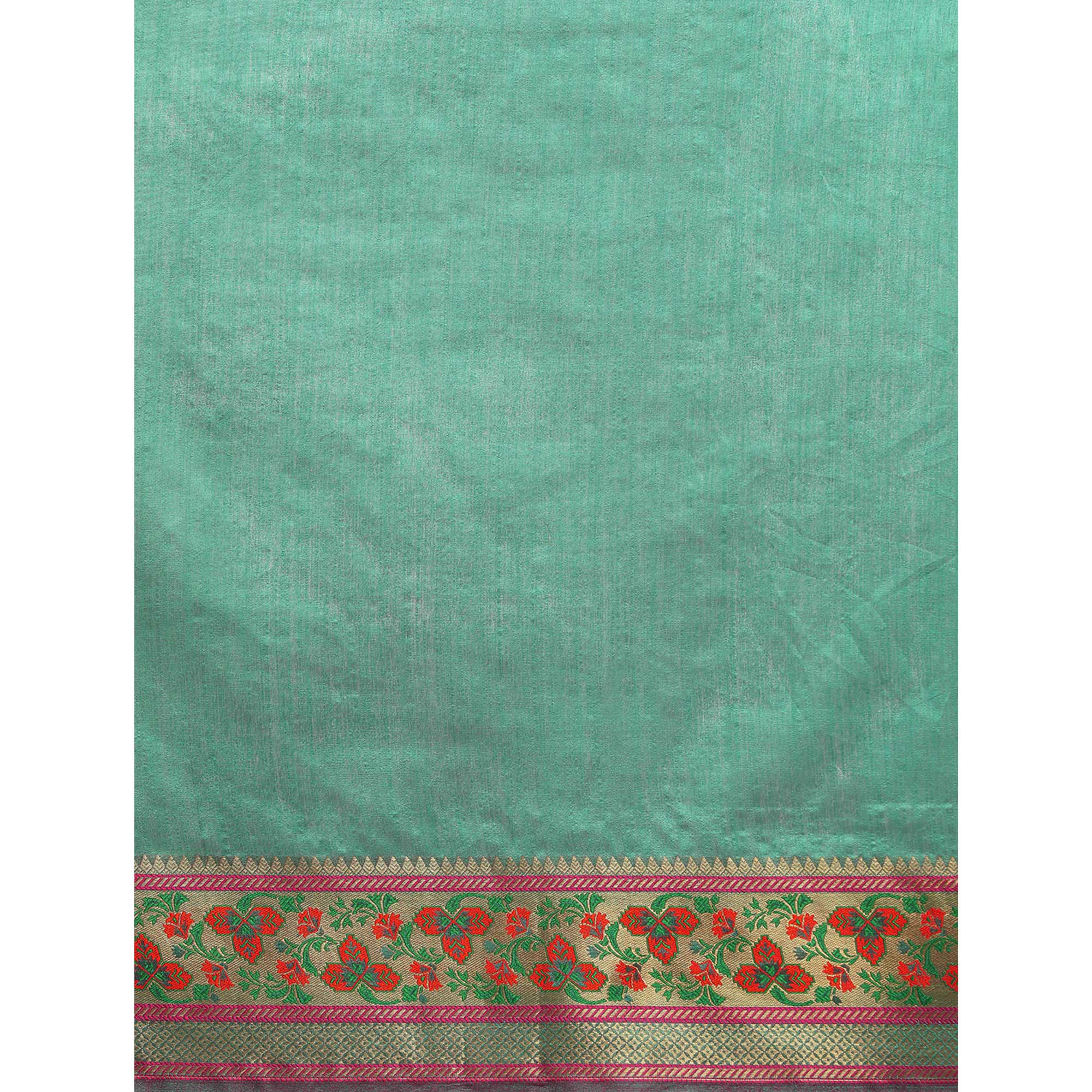 Rama Woven Cotton Silk Saree