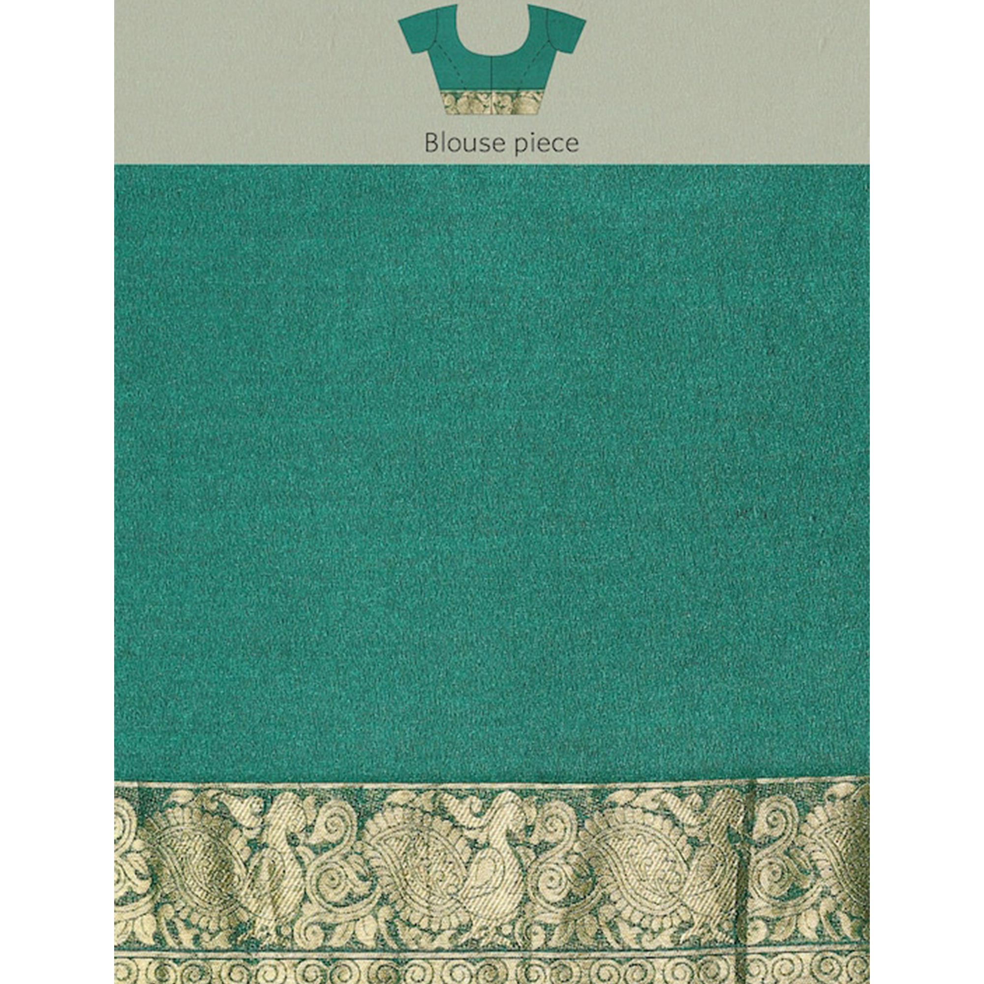 Green Woven Kanjivaram Silk Saree WithTassels