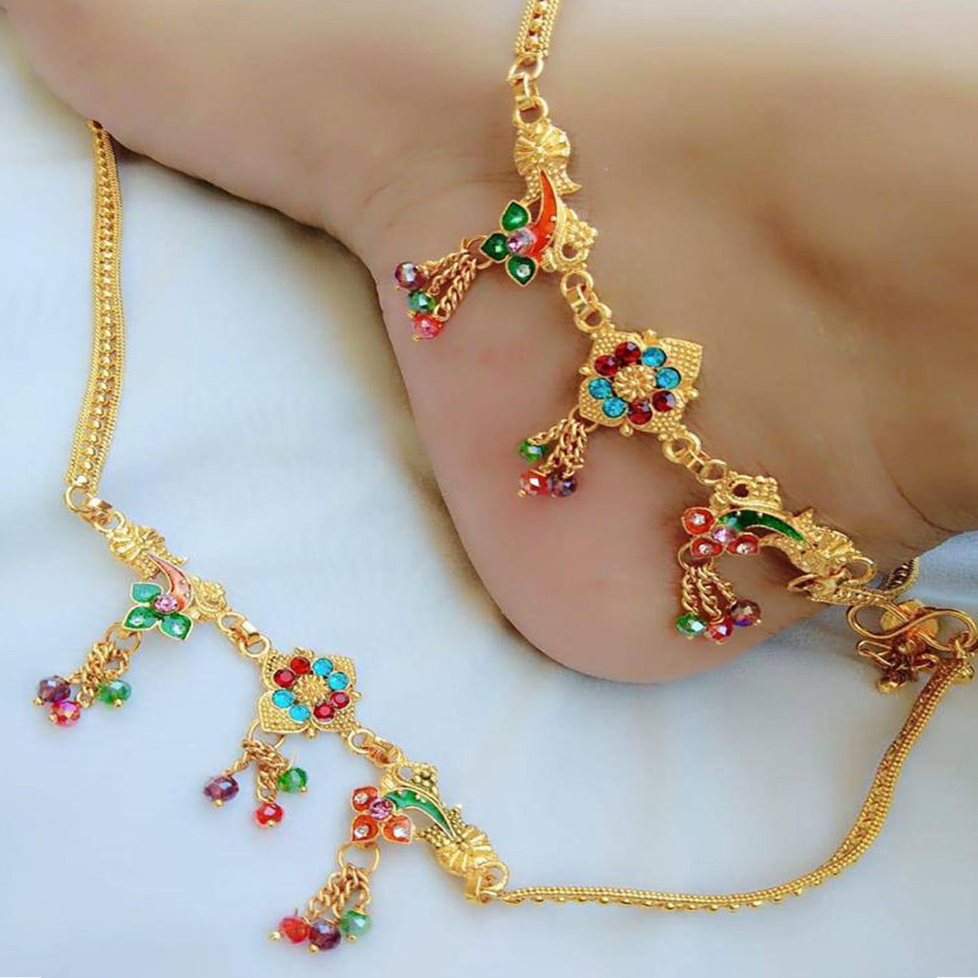 Oxodized Multi Strand Anklets for women