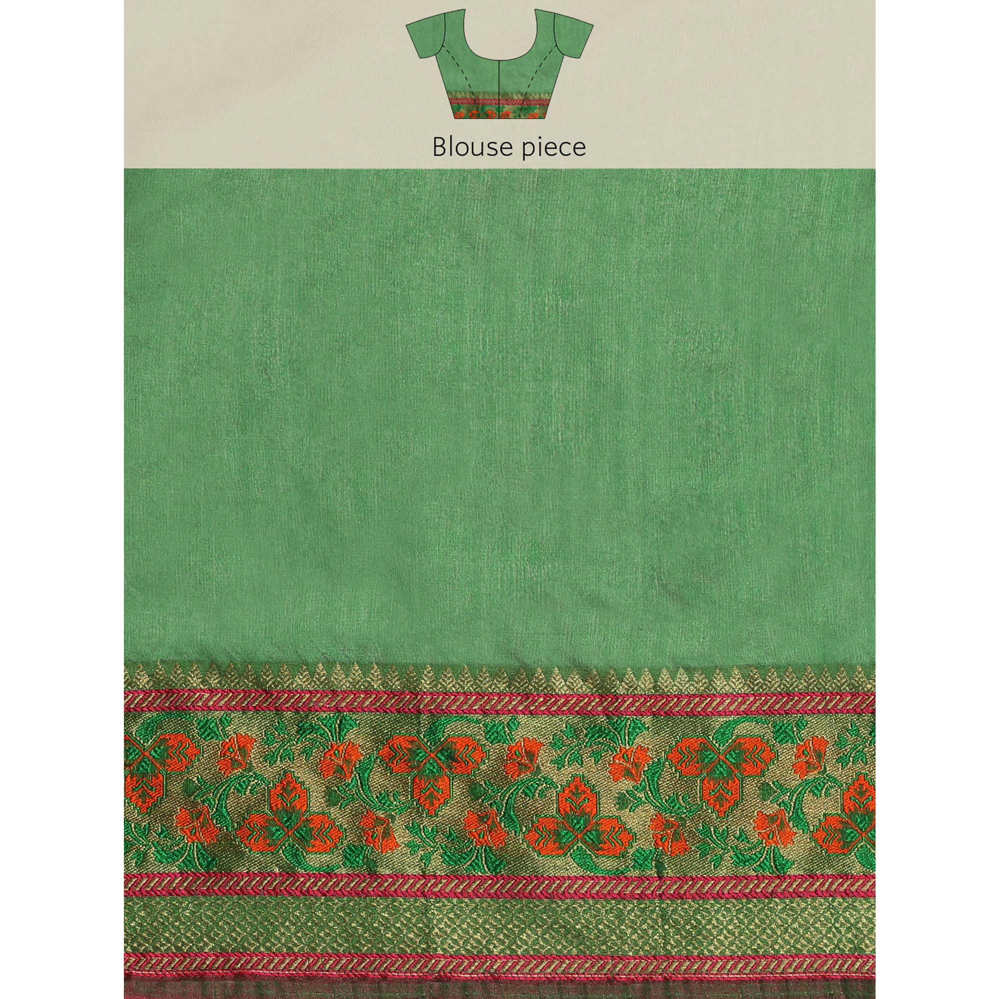 Rani Pink Woven Cotton Silk Saree