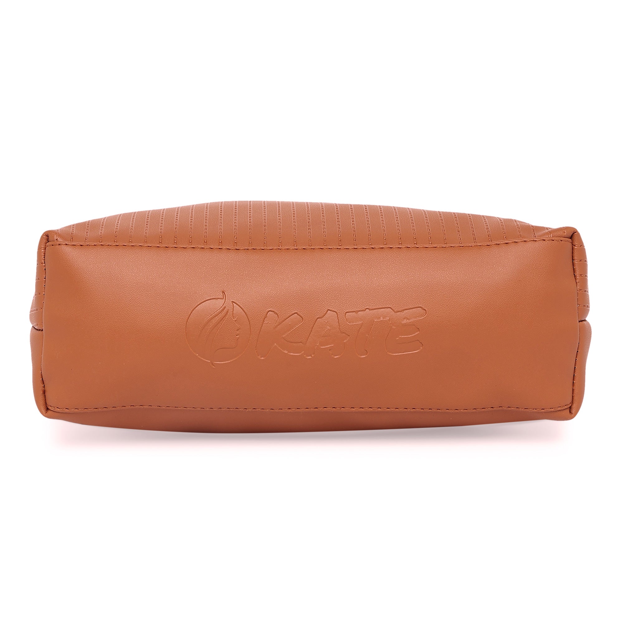 Brown Women Vegan Leather Handbag With Belt