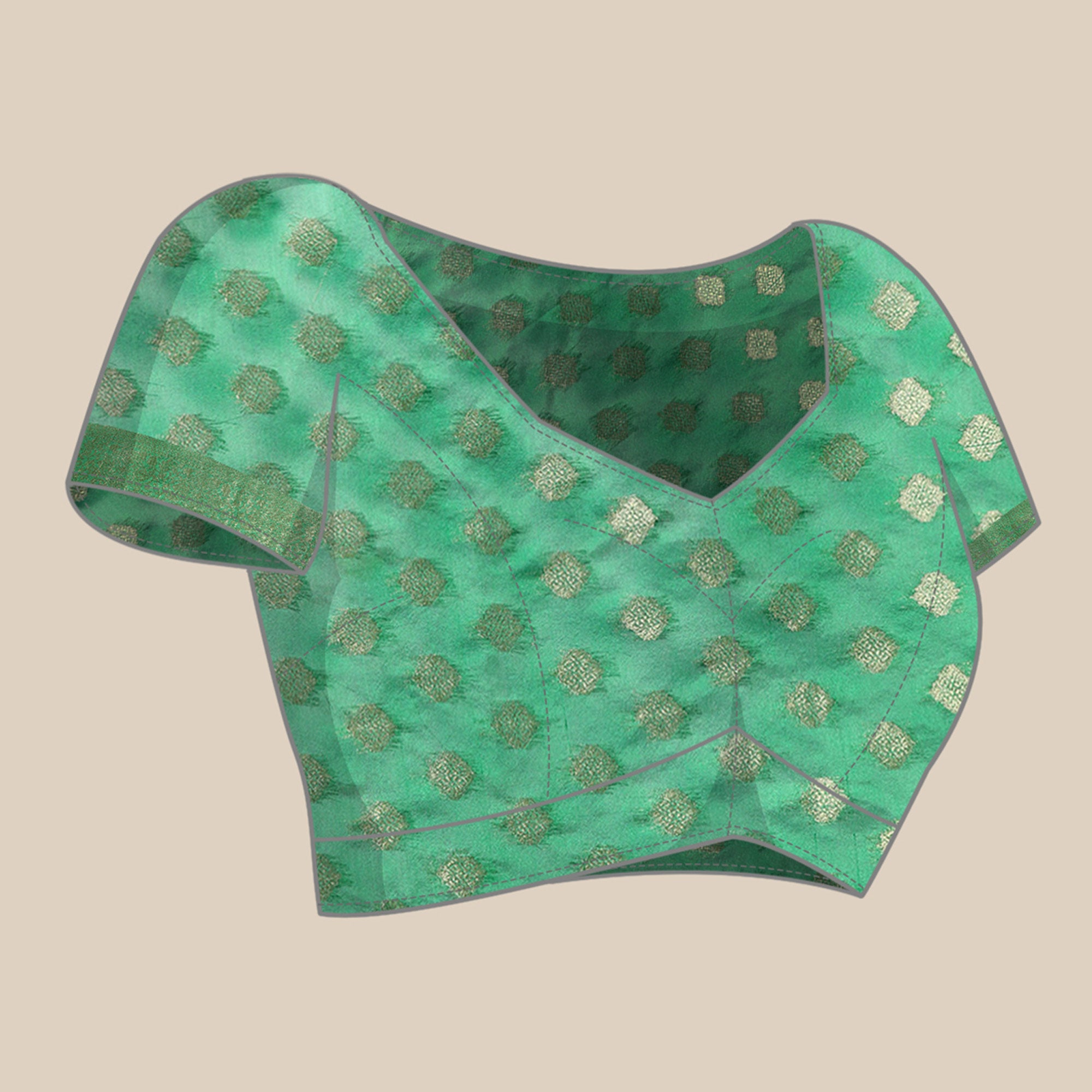 Green Woven Organza Silk Saree With Tassels