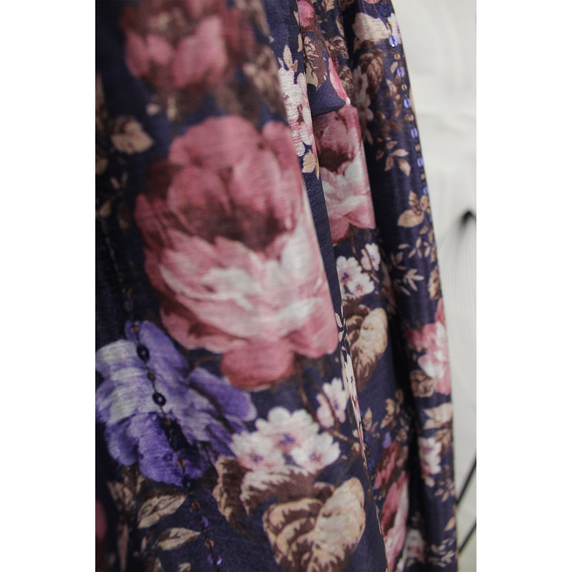 Purple Printed With Sequins Embroidered Georgette Lehenga Choli