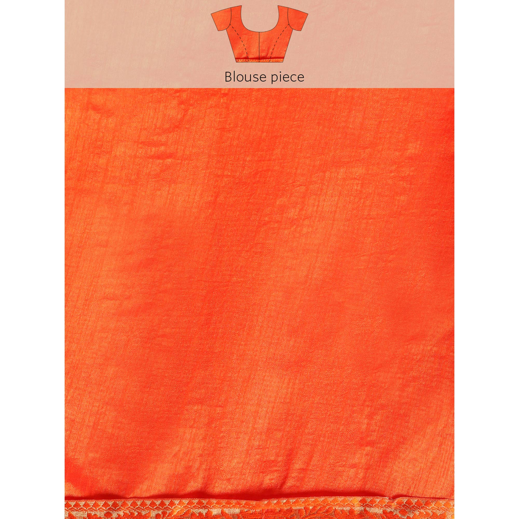 Orange Swaroski Work Vichitra Silk Saree