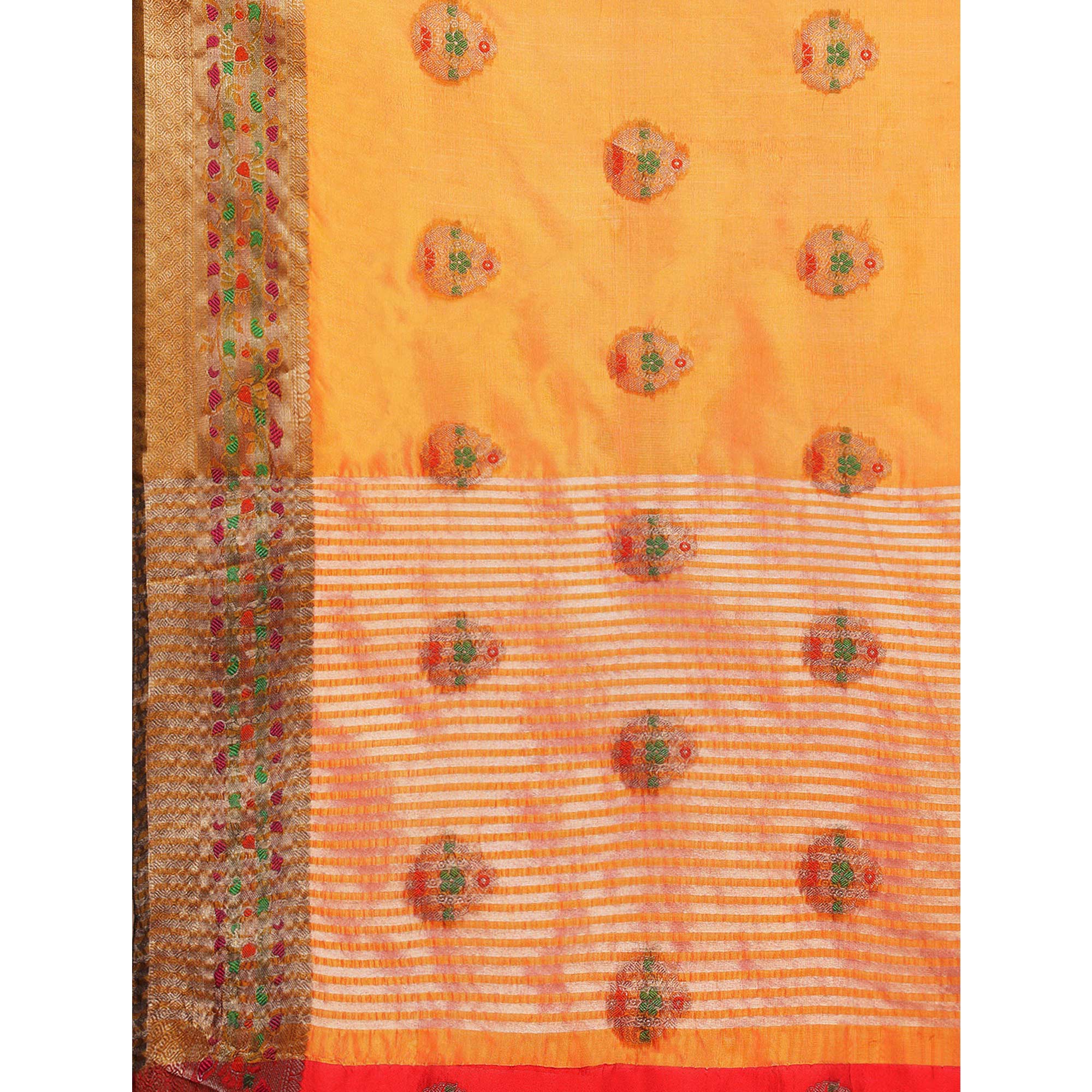 Golden Woven Organza Saree