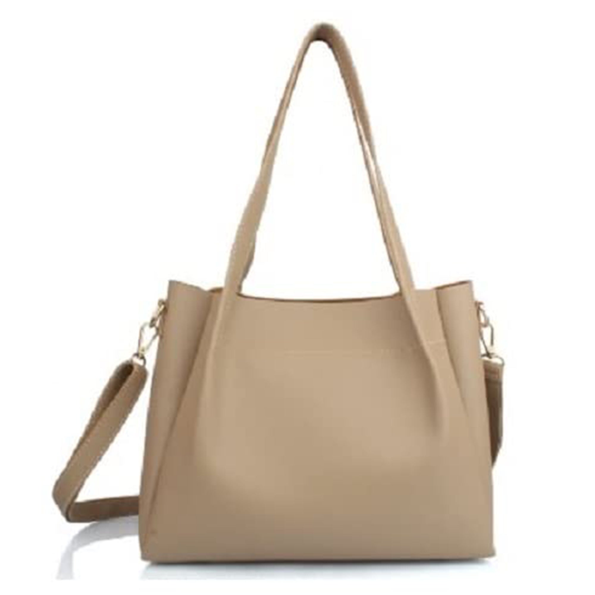 TMN - Women Cream Stylish Vegan Leather Tricote Bag