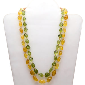 Yellow And Green Un-Shaped Stones Mala