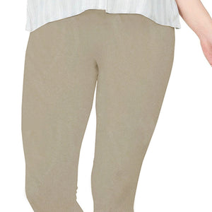 Beige Pure Cotton Ankle Length Leggings