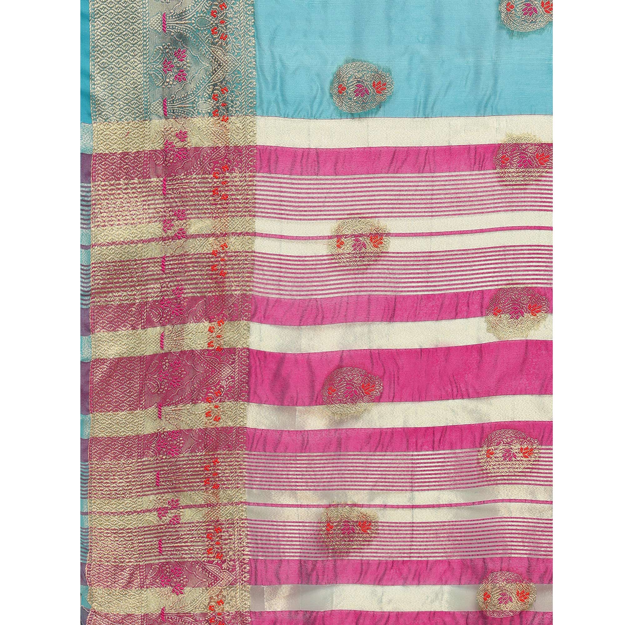 Rama Woven Organza Saree