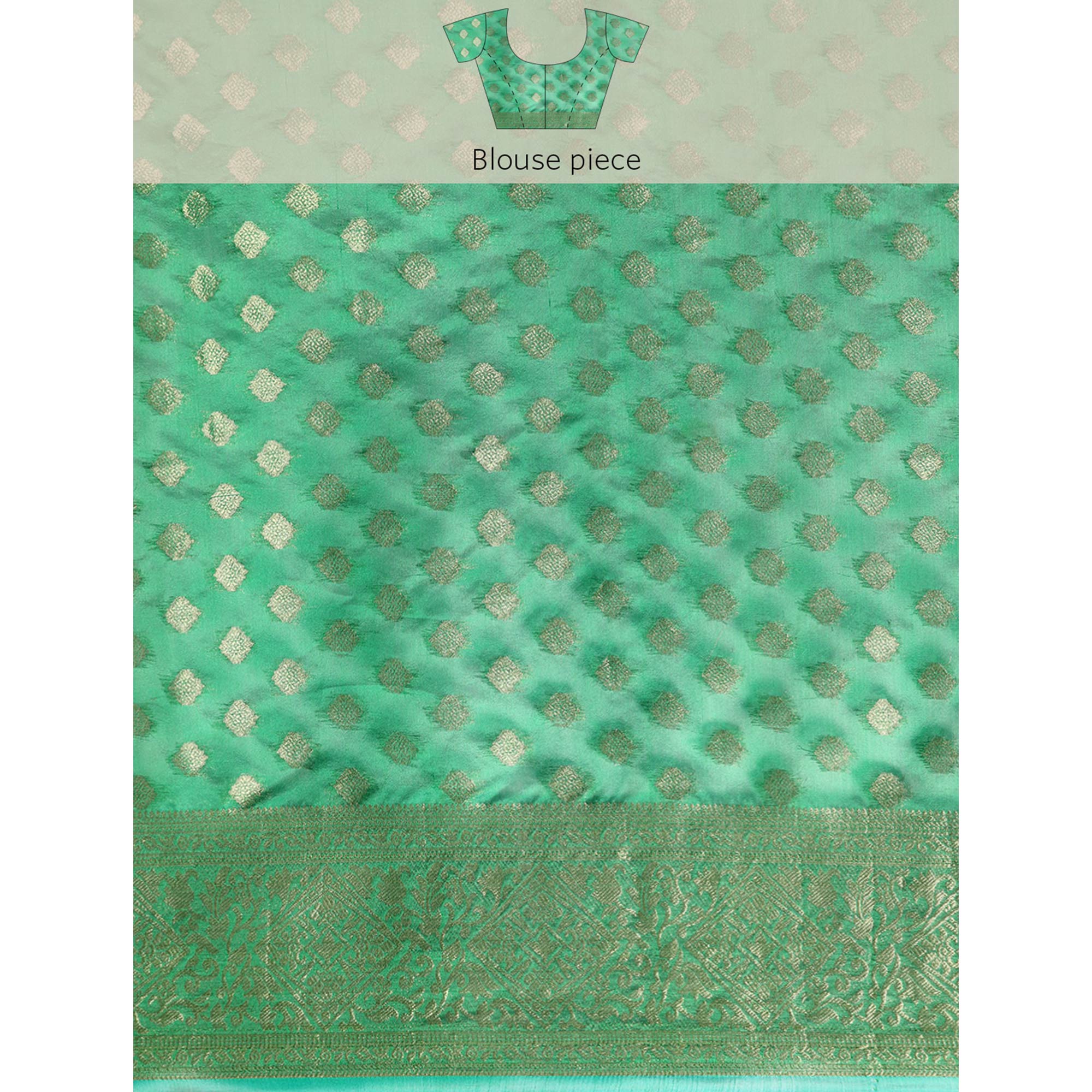Green Woven Organza Silk Saree With Tassels