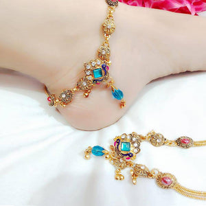 Oxodized Multi Strand Anklets for women