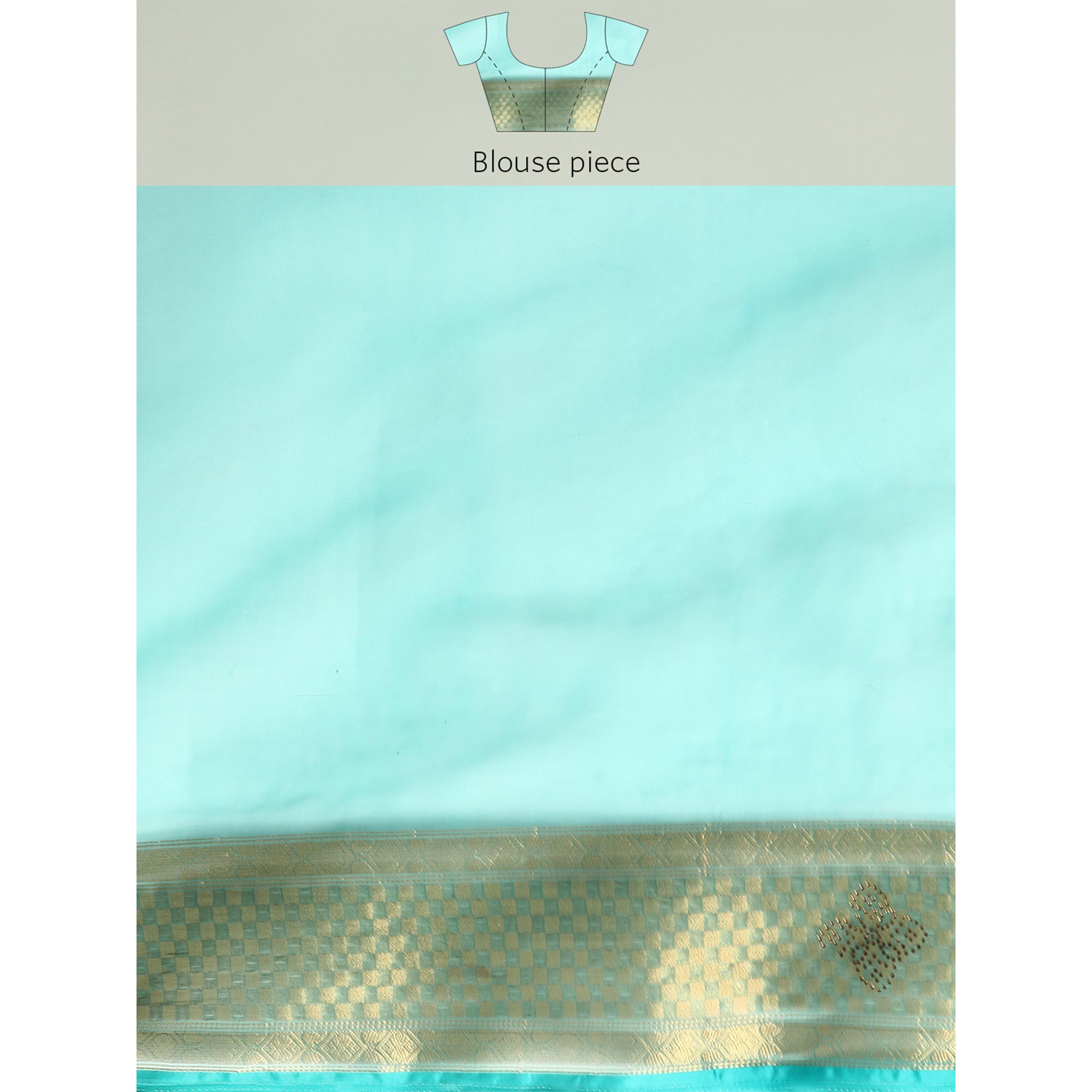 Turquoise Floral Embroidered Organza Saree