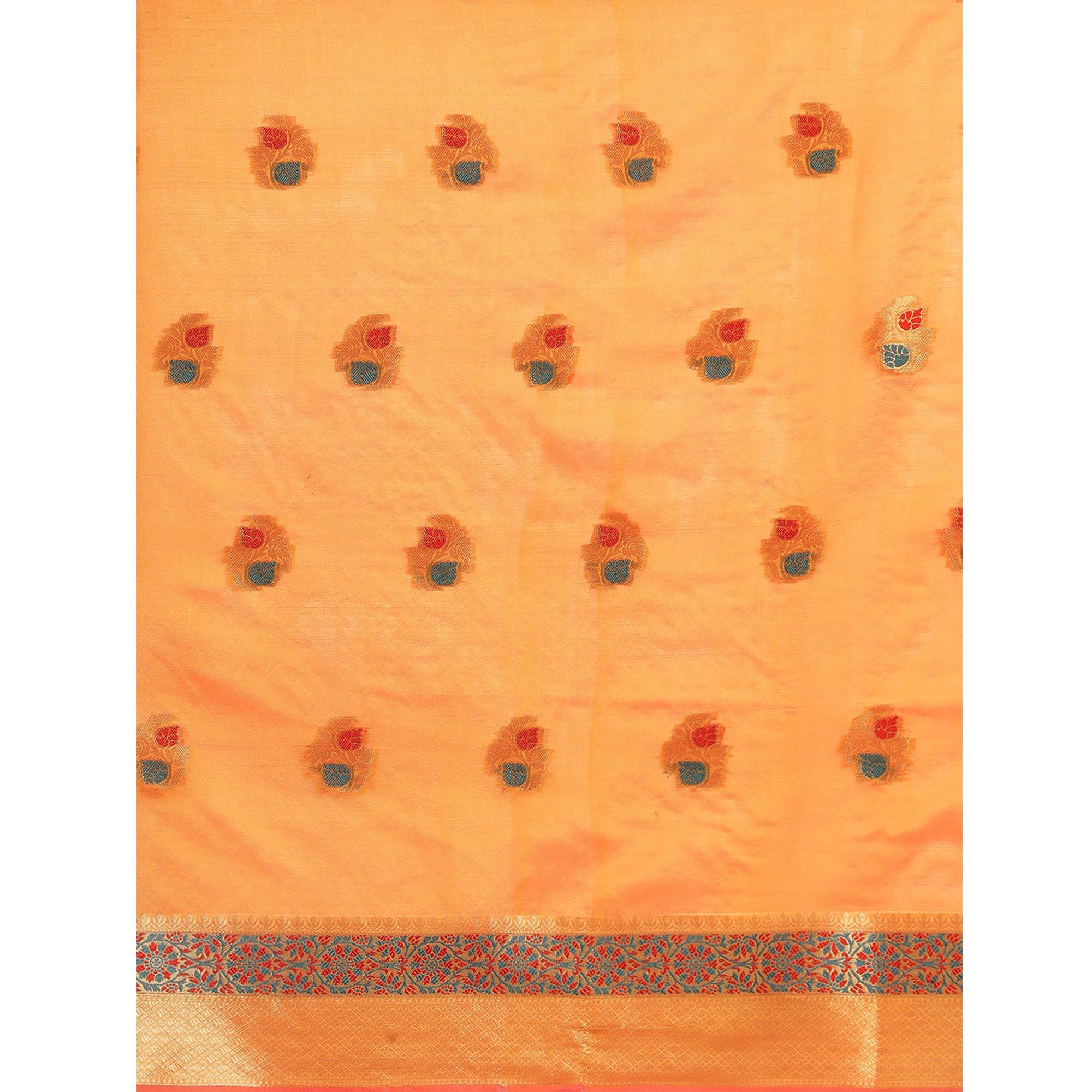 Golden Woven Organza Saree