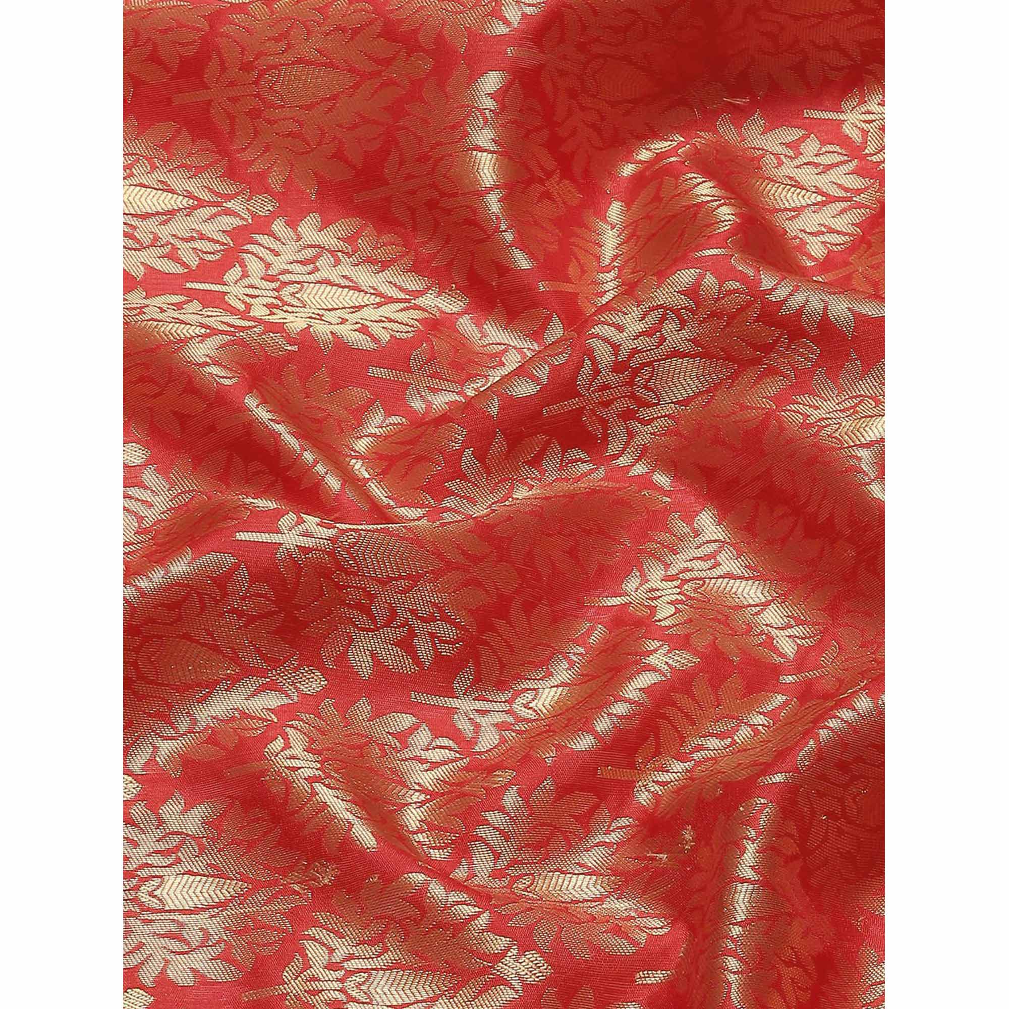 Red Woven Banarasi Silk Saree