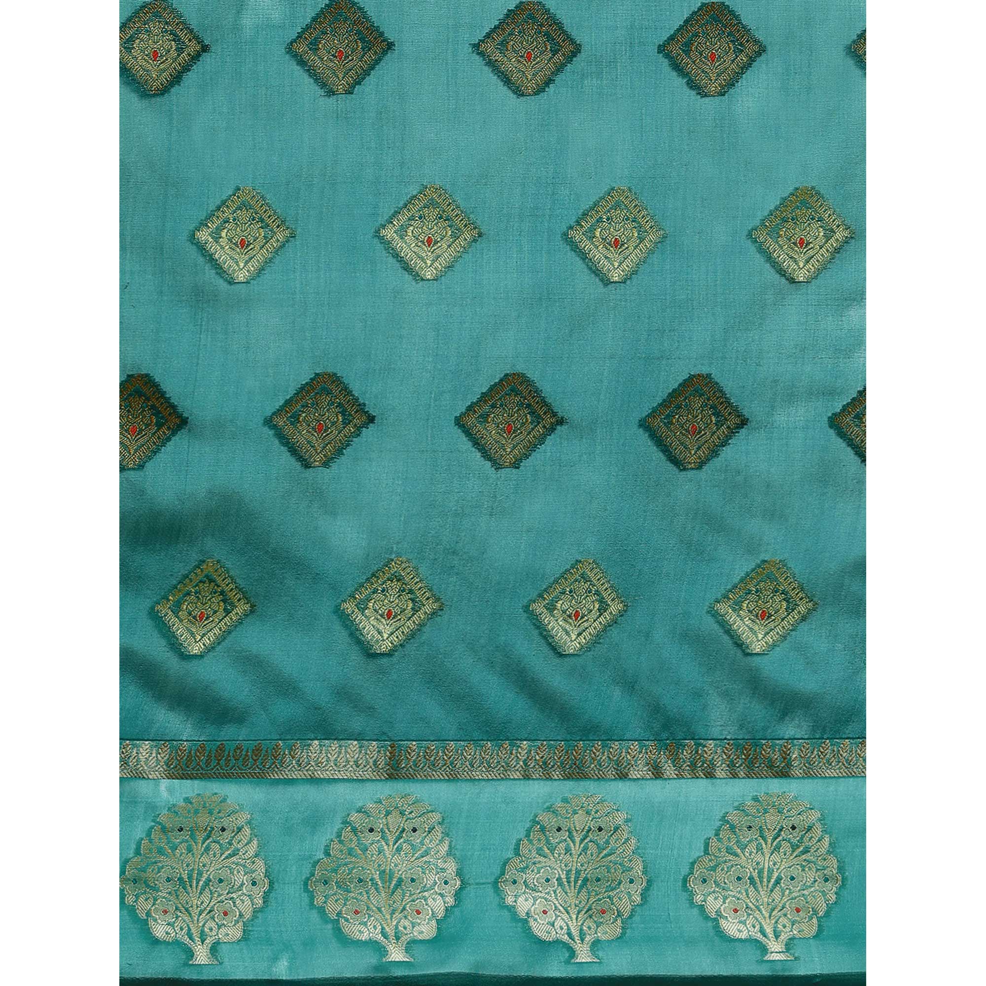 Rama Woven Organza Saree