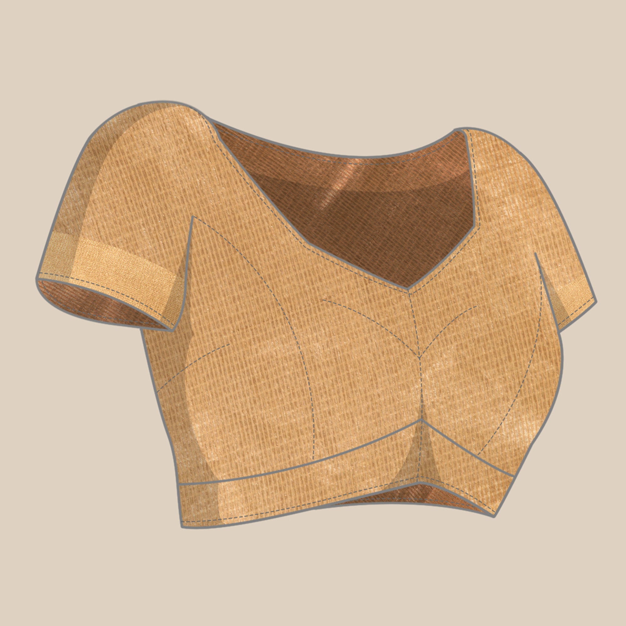 Beige Woven Zari Cotton Silk Saree