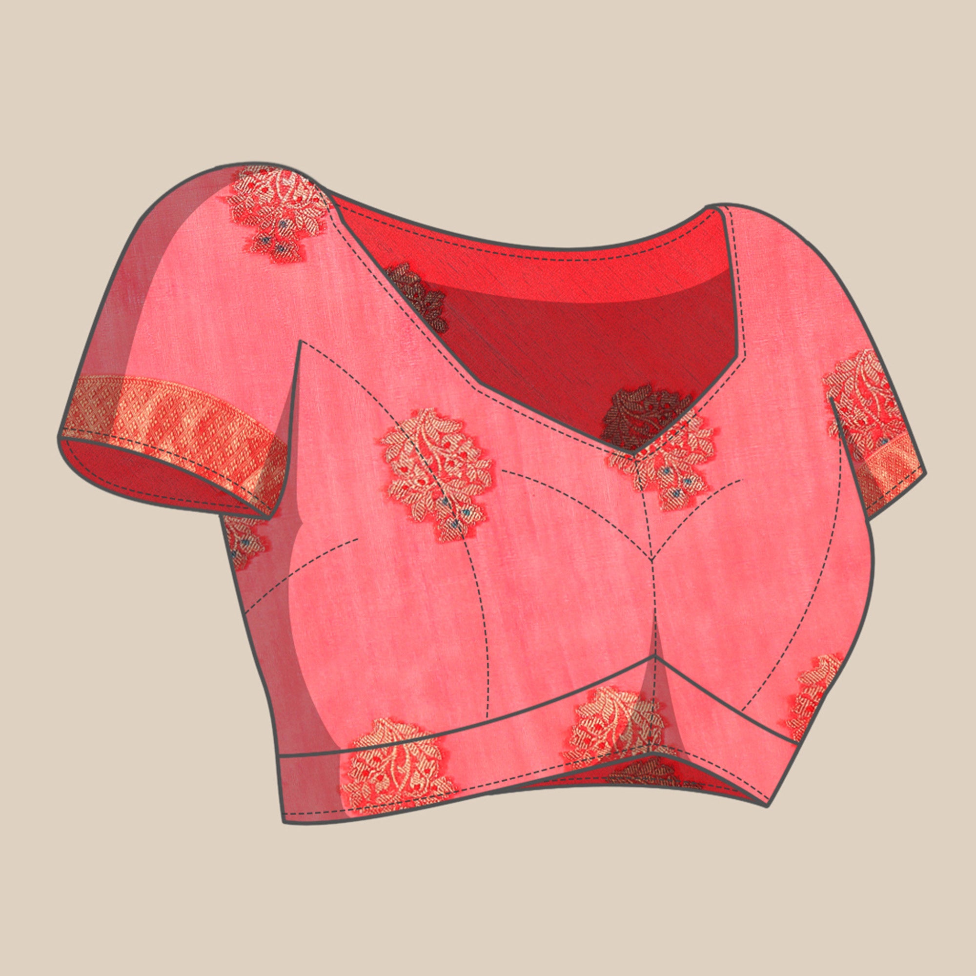 Red Woven Organza Saree