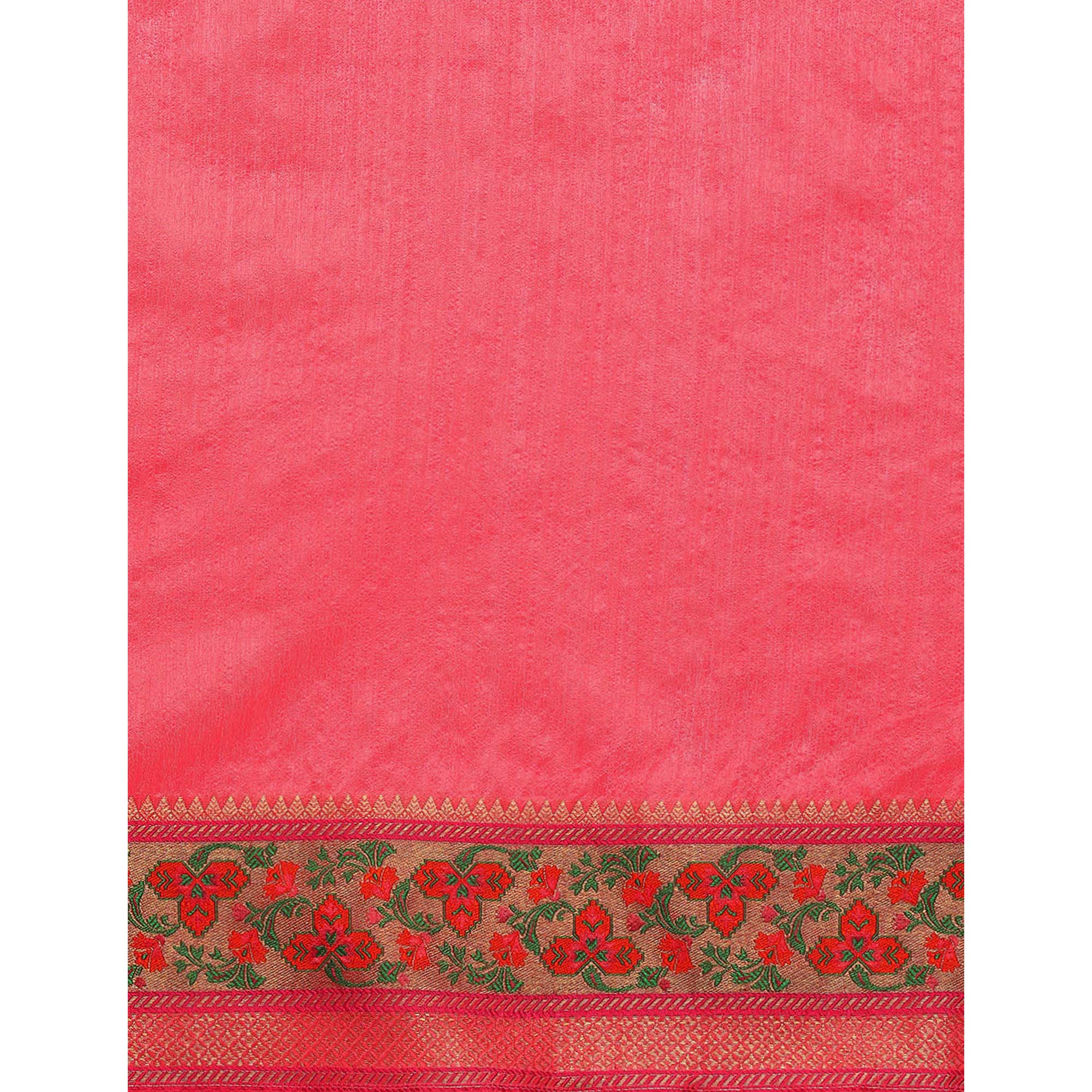 Rani Pink Woven Cotton Silk Saree
