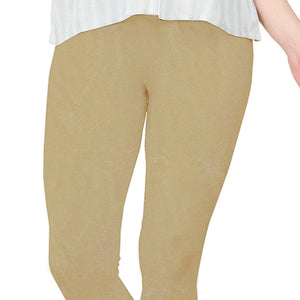 Light Golden Pure Cotton Ankle Length Leggings
