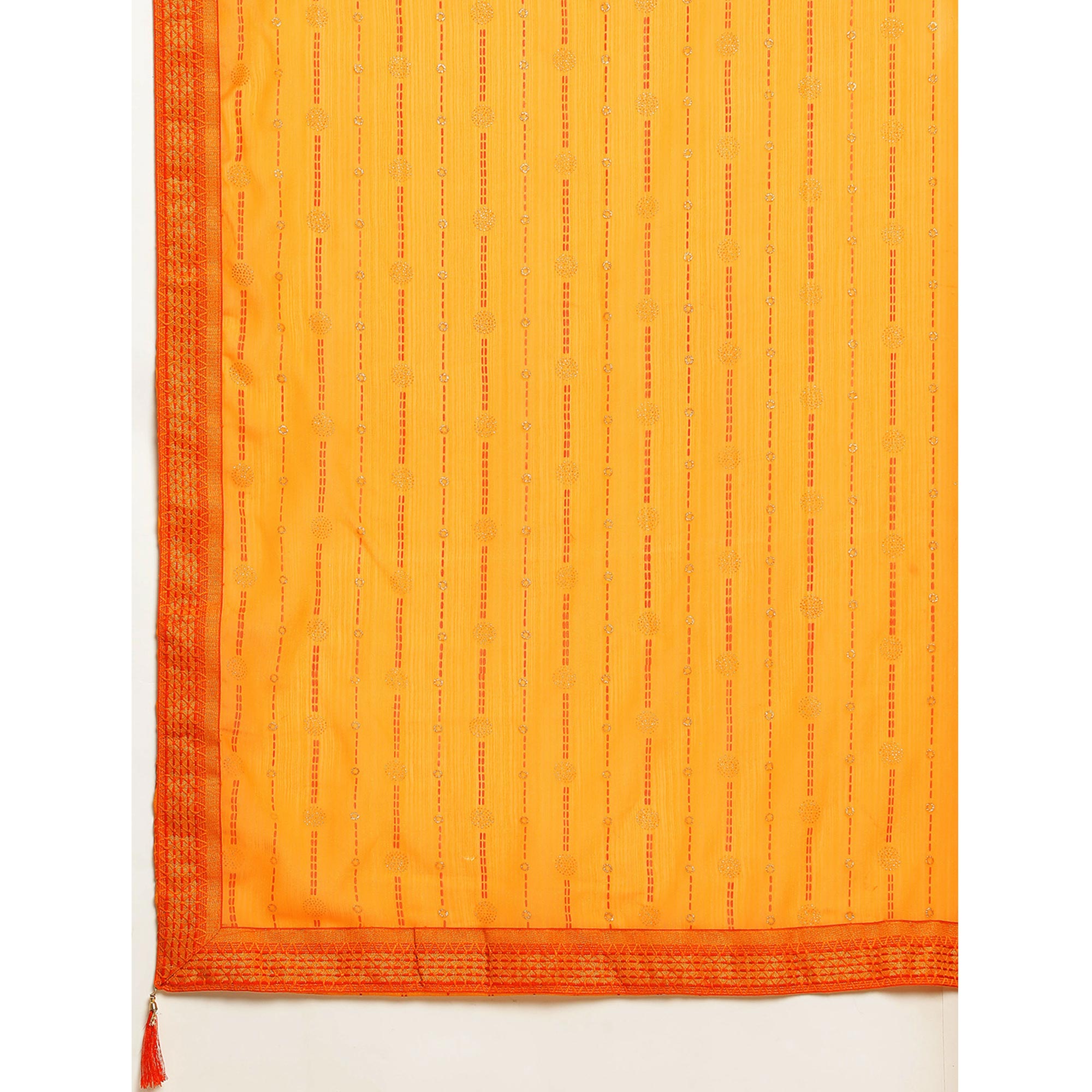 Yellow Foil Printed Zomato Saree