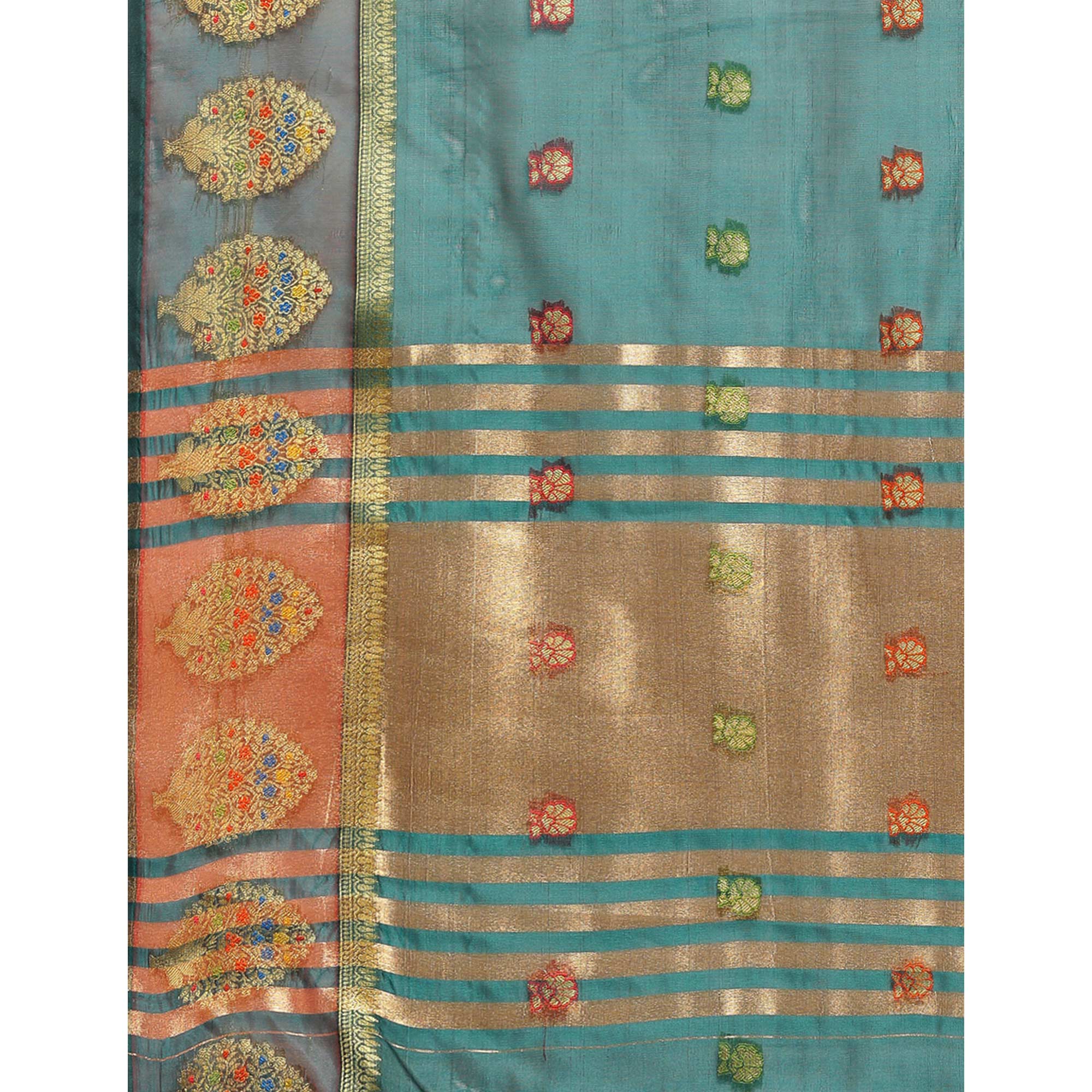 Rama Woven Organza Saree