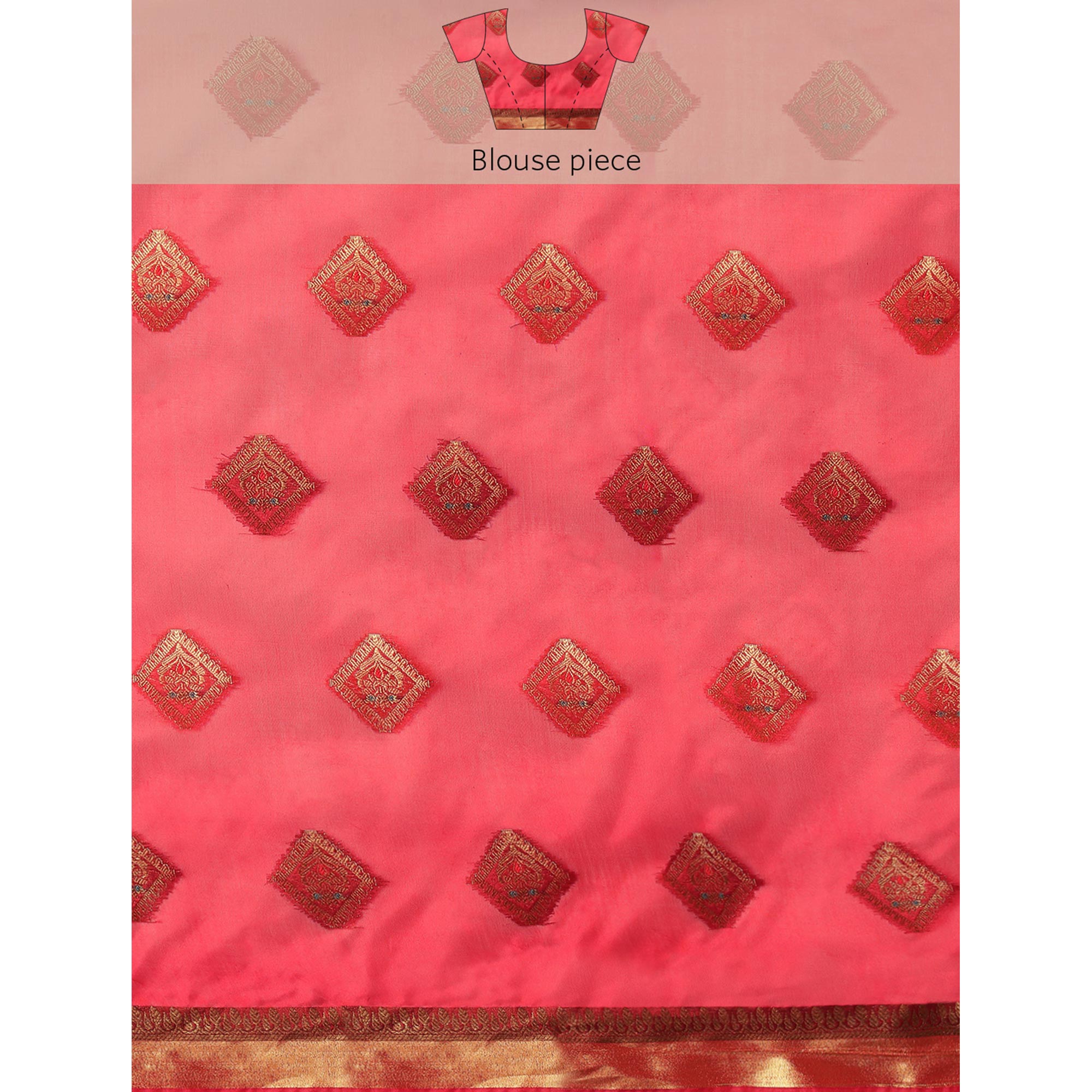 Red Woven Organza Saree
