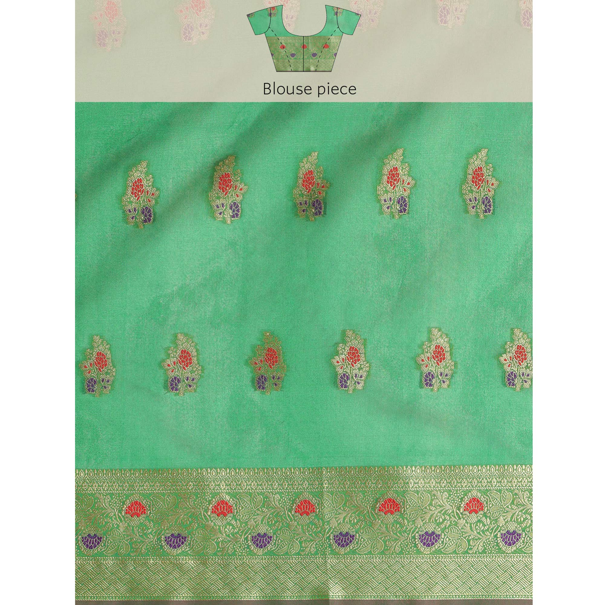 Rani Pink Woven Organza Saree