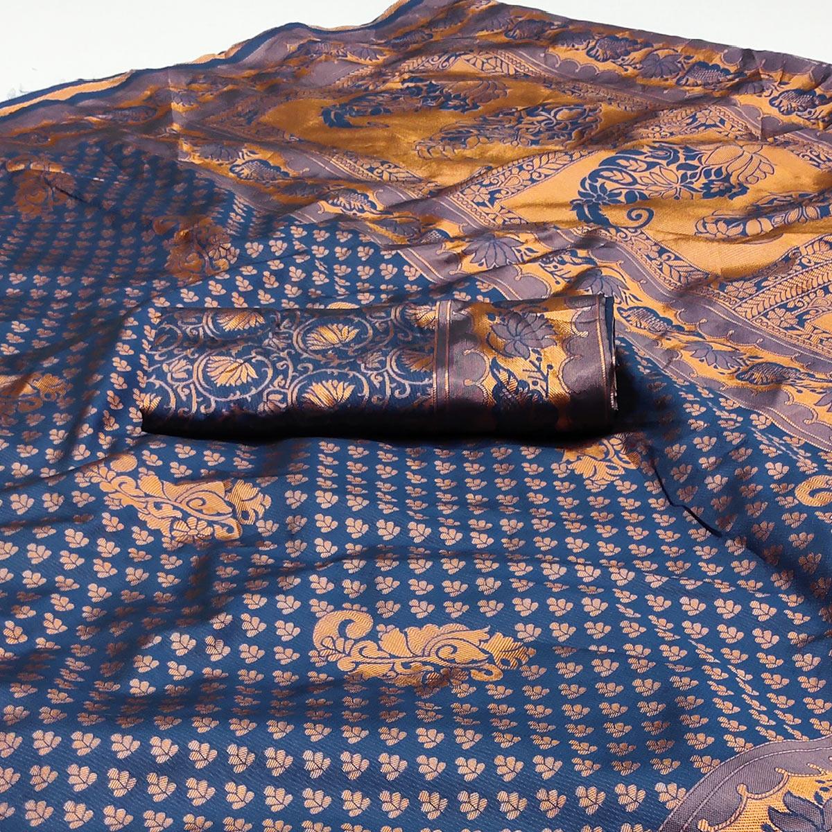 Blue Woven Banarasi Silk Saree
