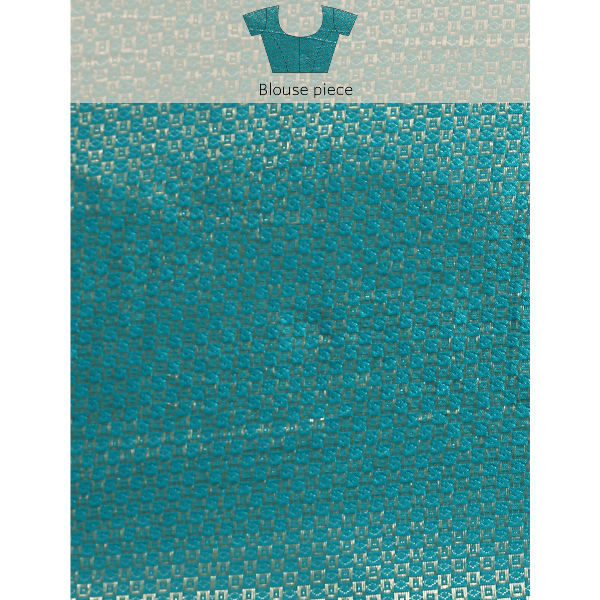 Blue Foil Printed With Swarovski Vichitra Silk Saree