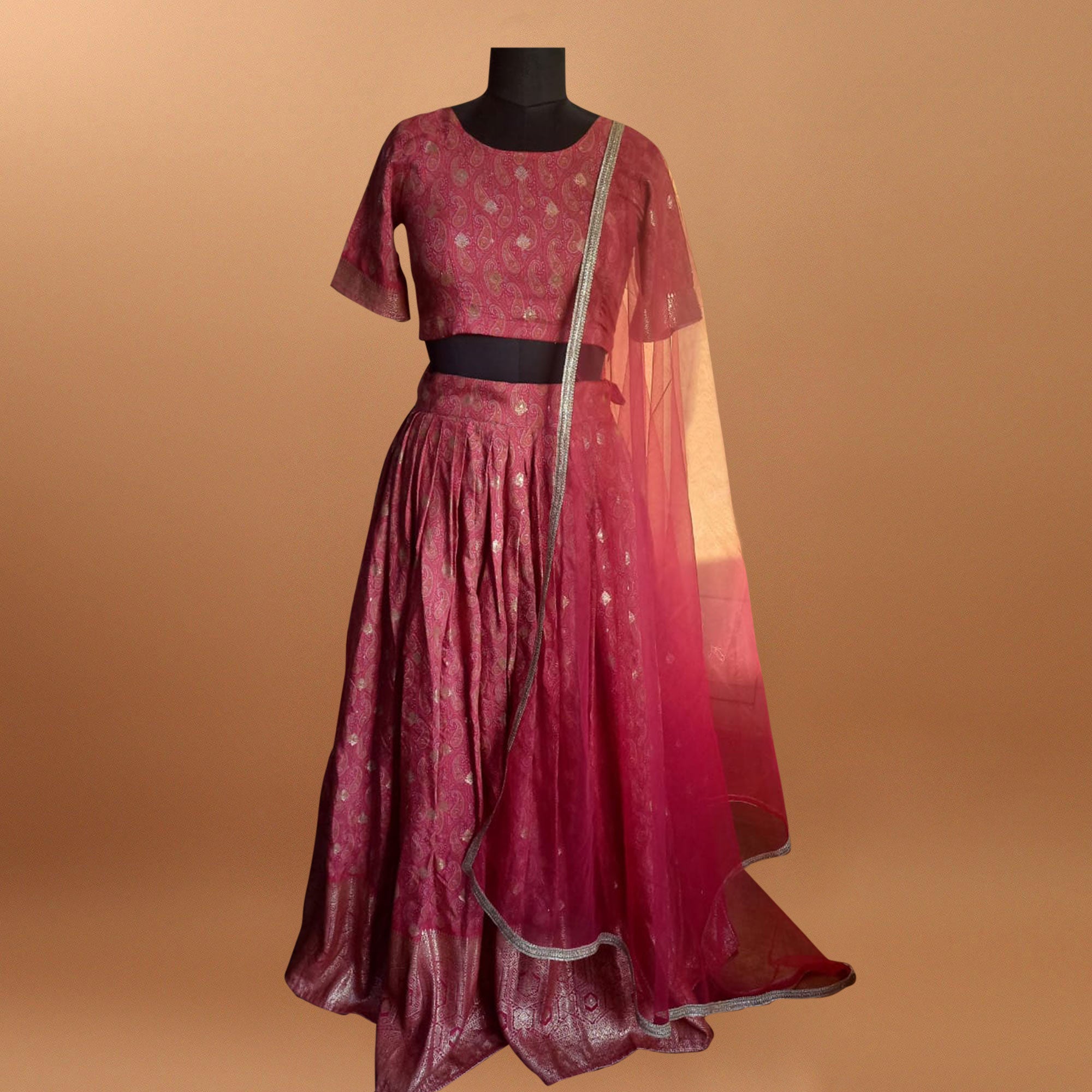 Pink Digital Printed Pure Silk Lehenga Choli