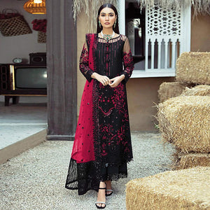 Black Floral Sequins Embroidered Georgette Pakistani Suit