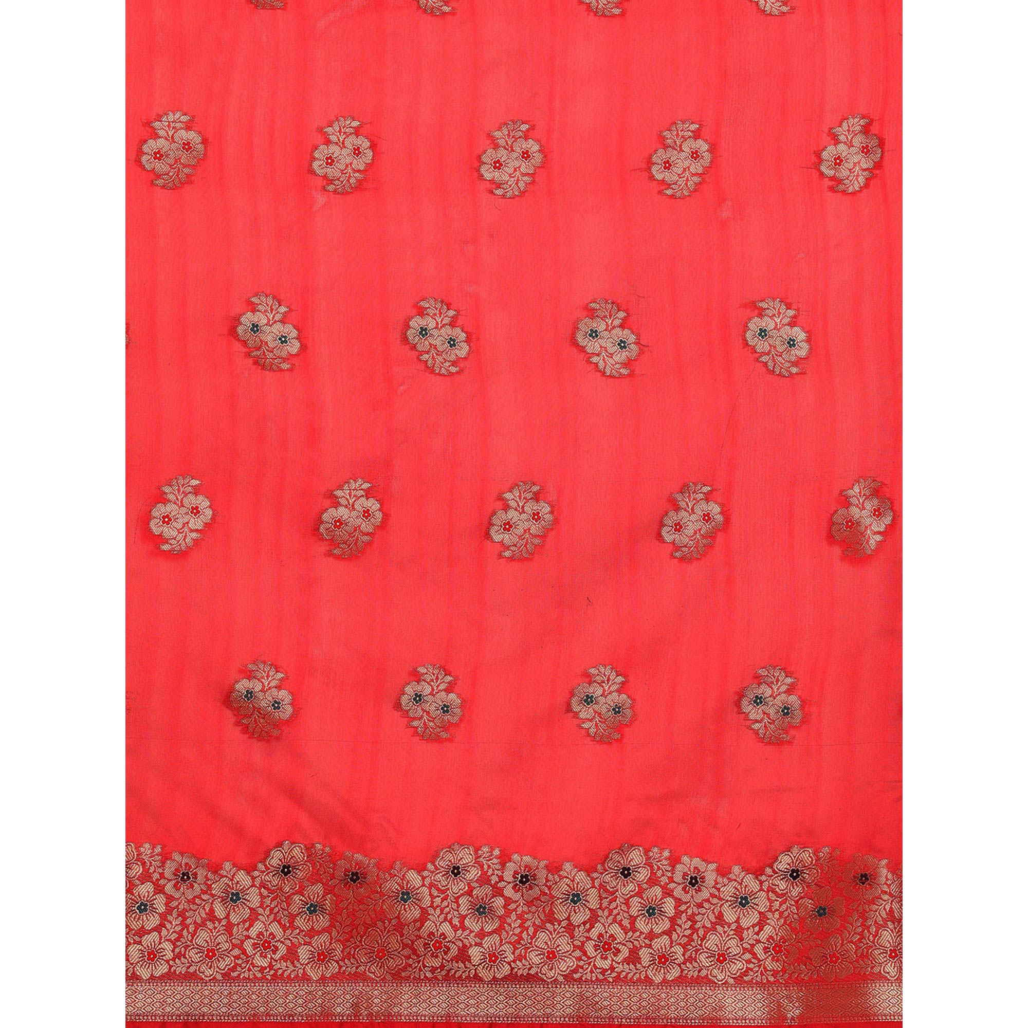 Rani Pink Woven Organza Saree