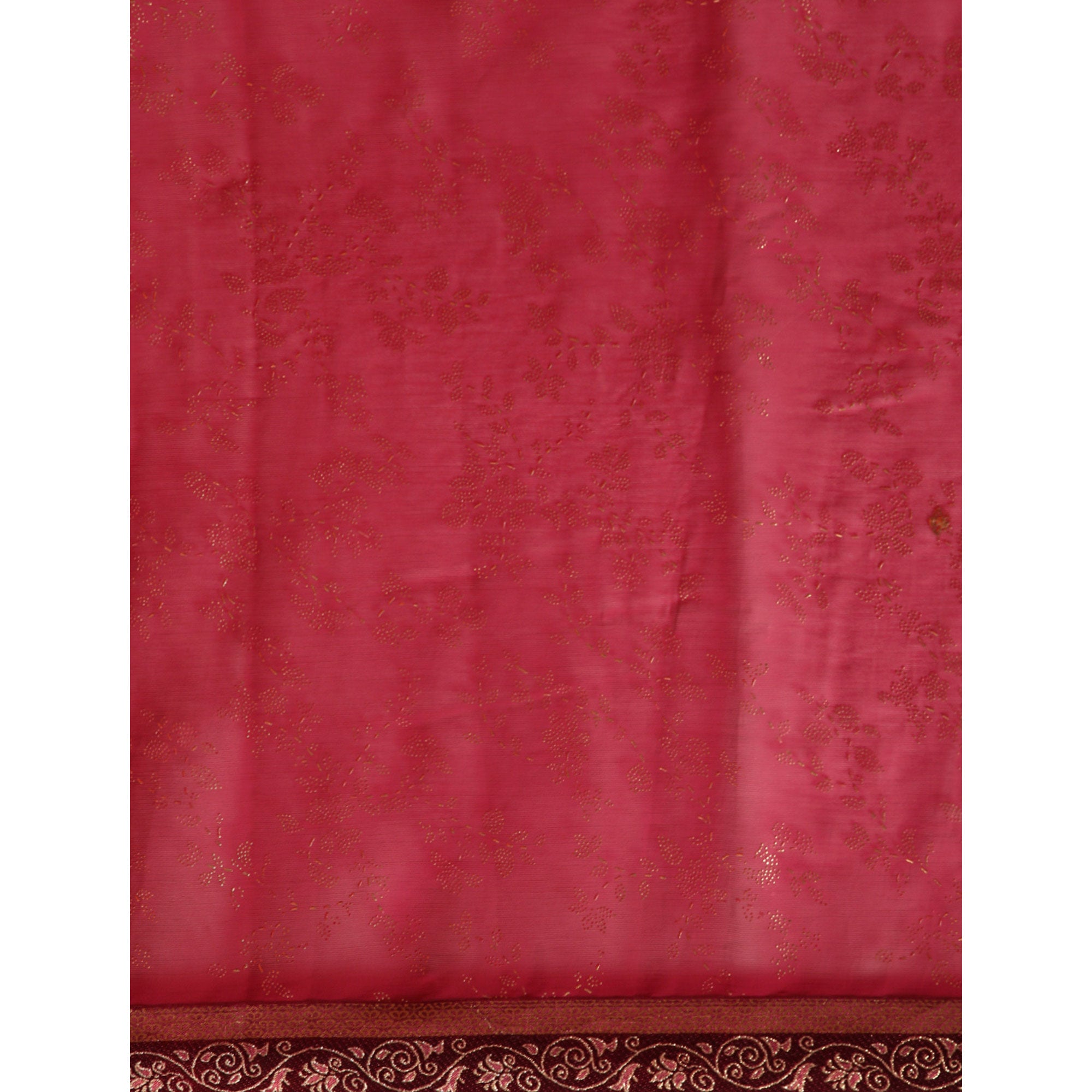 Maroon Floral Foil Printed Shimmer Saree