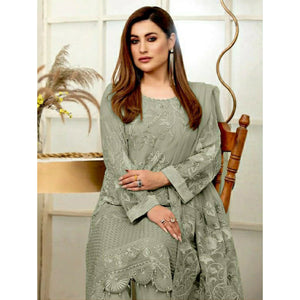 Green Embroidered Georgette Pakistani Suit