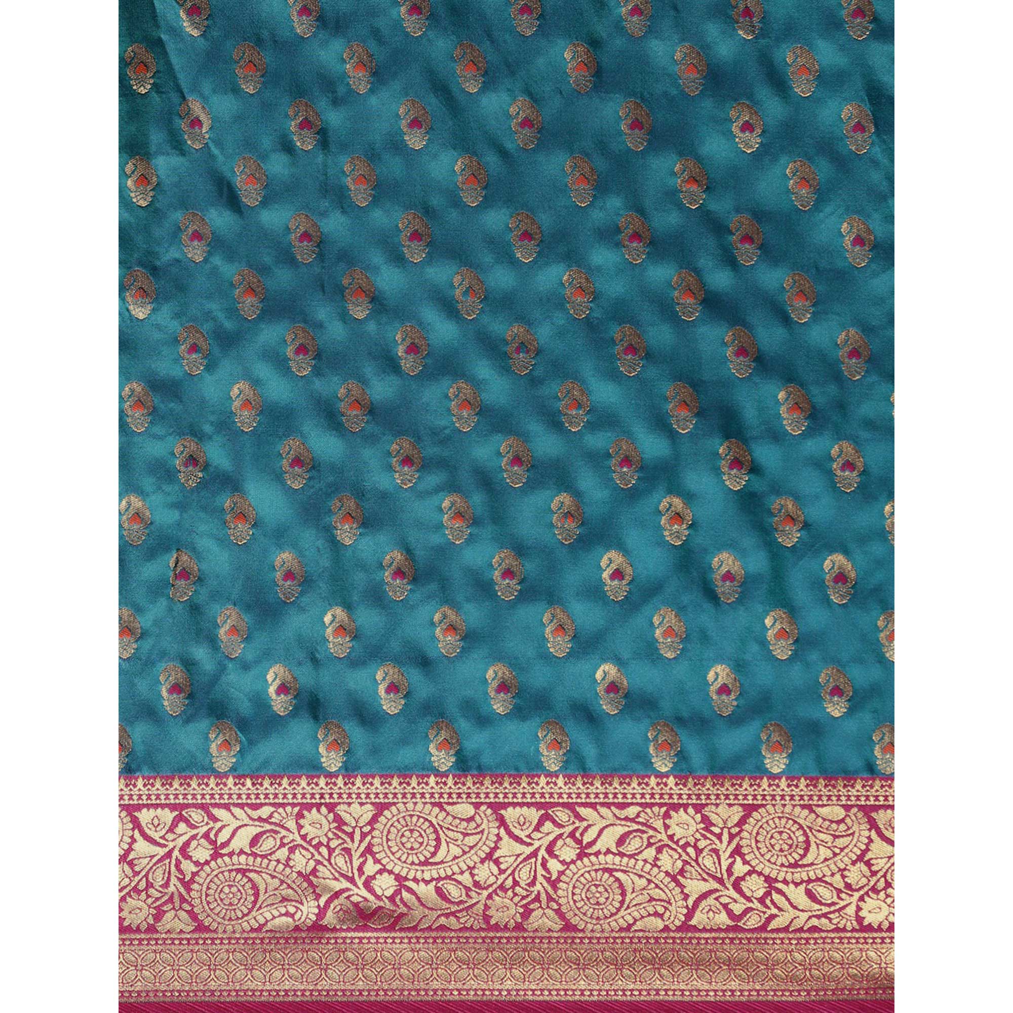 Rama Blue Woven Kanjivaram Silk Saree