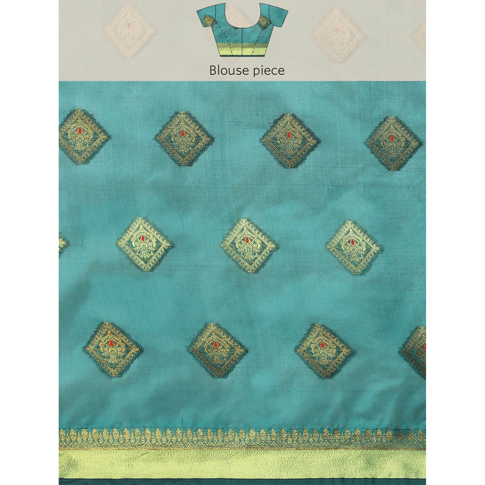 Rama Woven Organza Saree