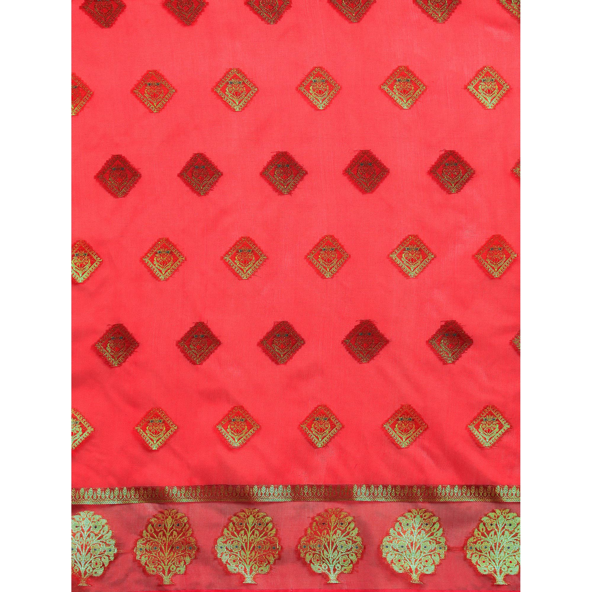 Red Woven Organza Saree