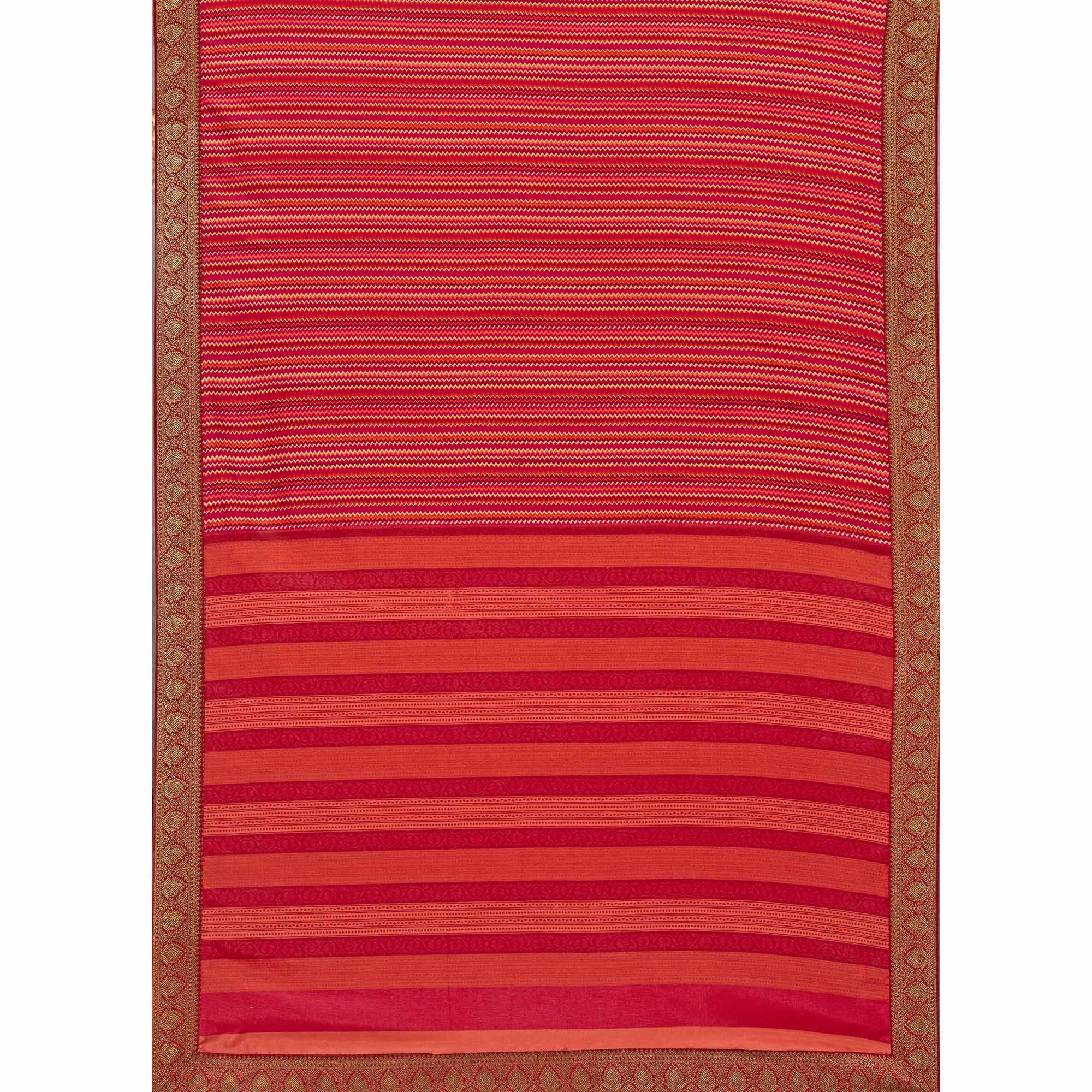 Multicolor Printed With lace Border Tussar Silk Saree