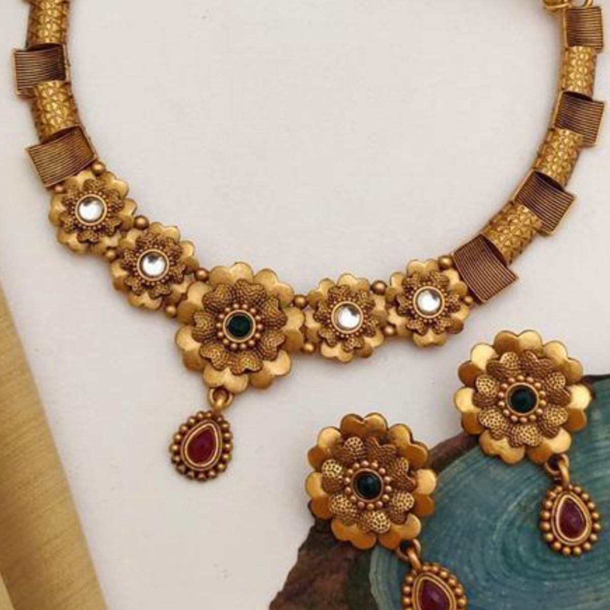 Gold Plated Alloy Necklace Set